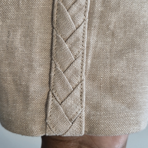 Jason Wu Linen Blend Beige Single Button Braided Detail Cropped Blazer Sz S - Picture 3 of 11